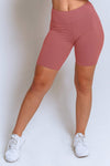 High Waisted Biker Shorts – Dusty Rose