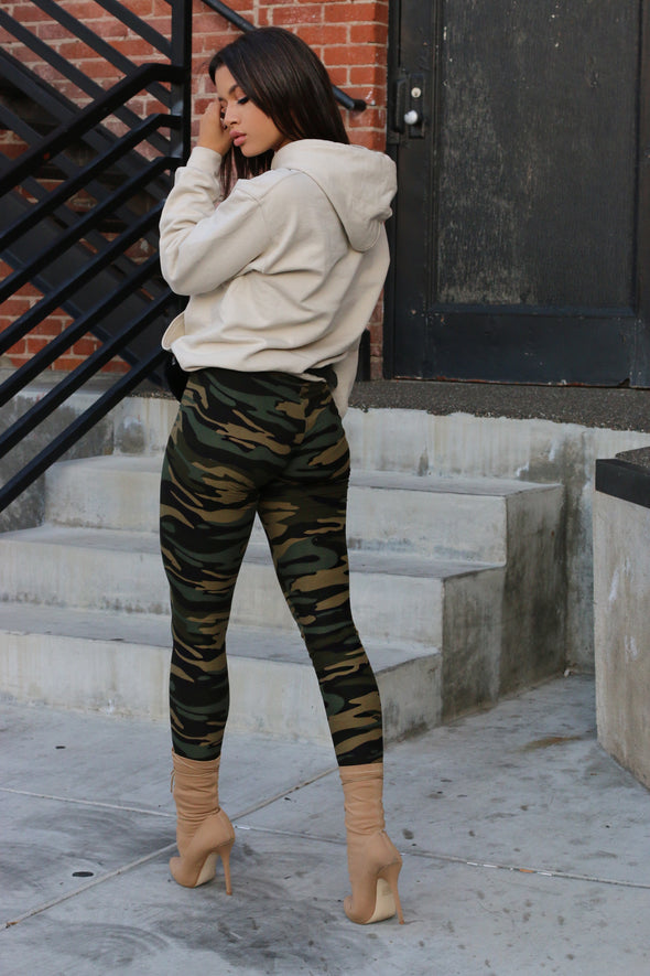 Camo High Waisted Legging – Green - MELTED FITNESS